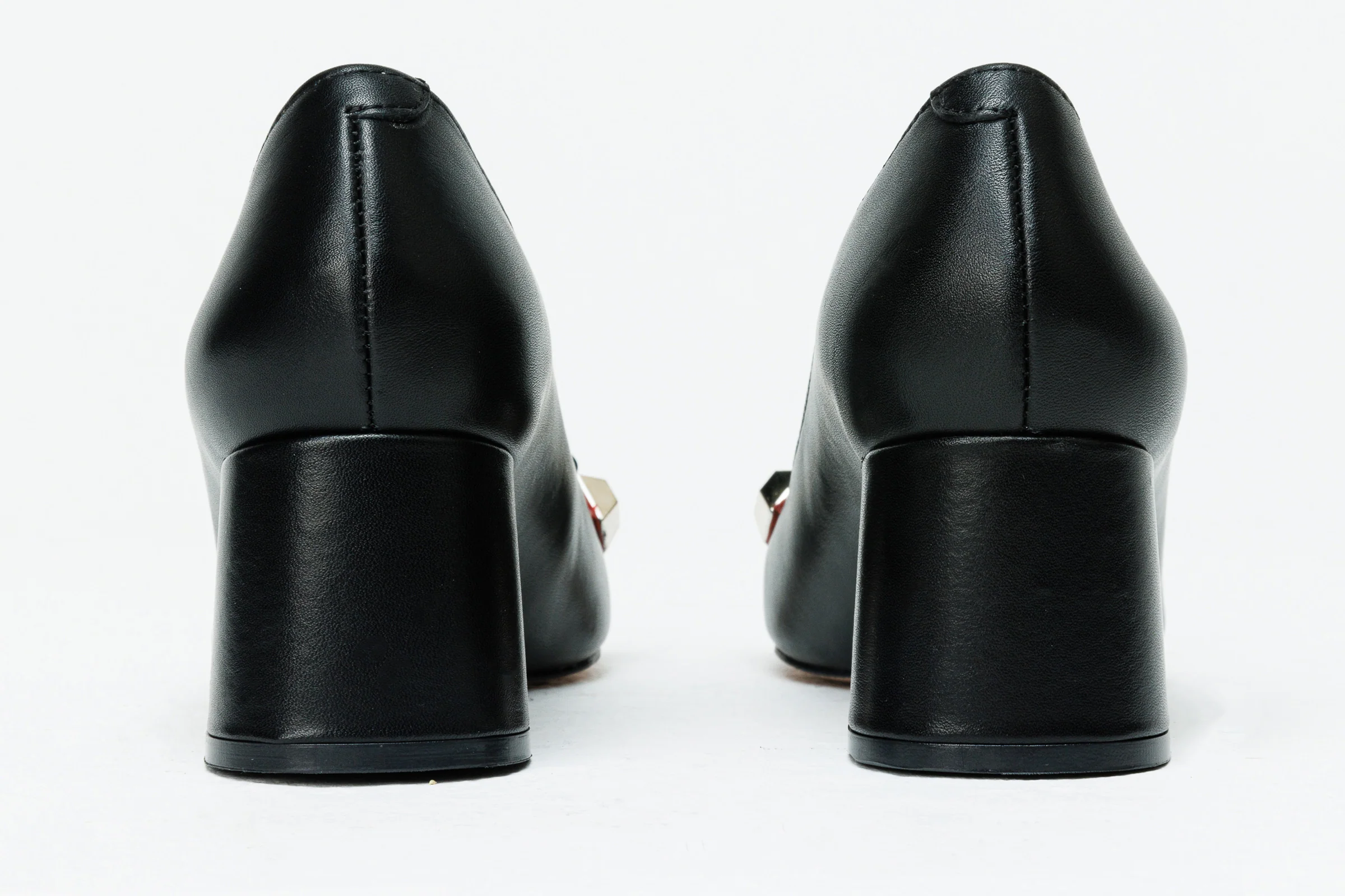 The Olney Black Leather Block Heel Pump Women Shoe - Image 4