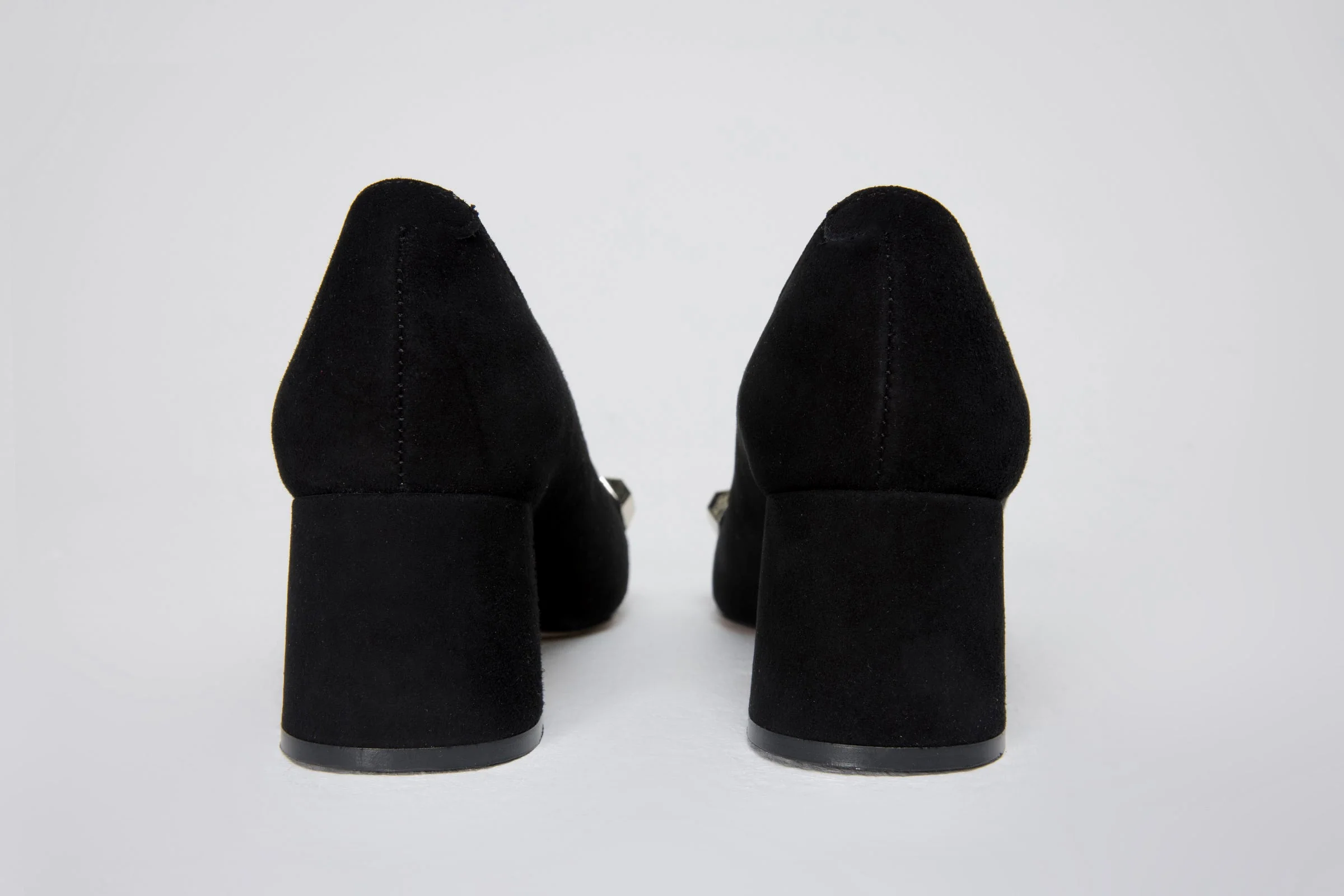 The Olney Black Suede Leather Block Heel Pump Women Shoe - Image 5