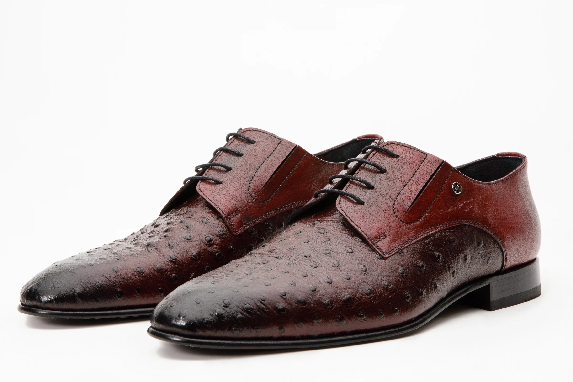 The Porto Alegre Burgundy Leather Derby Men Shoe - Image 3