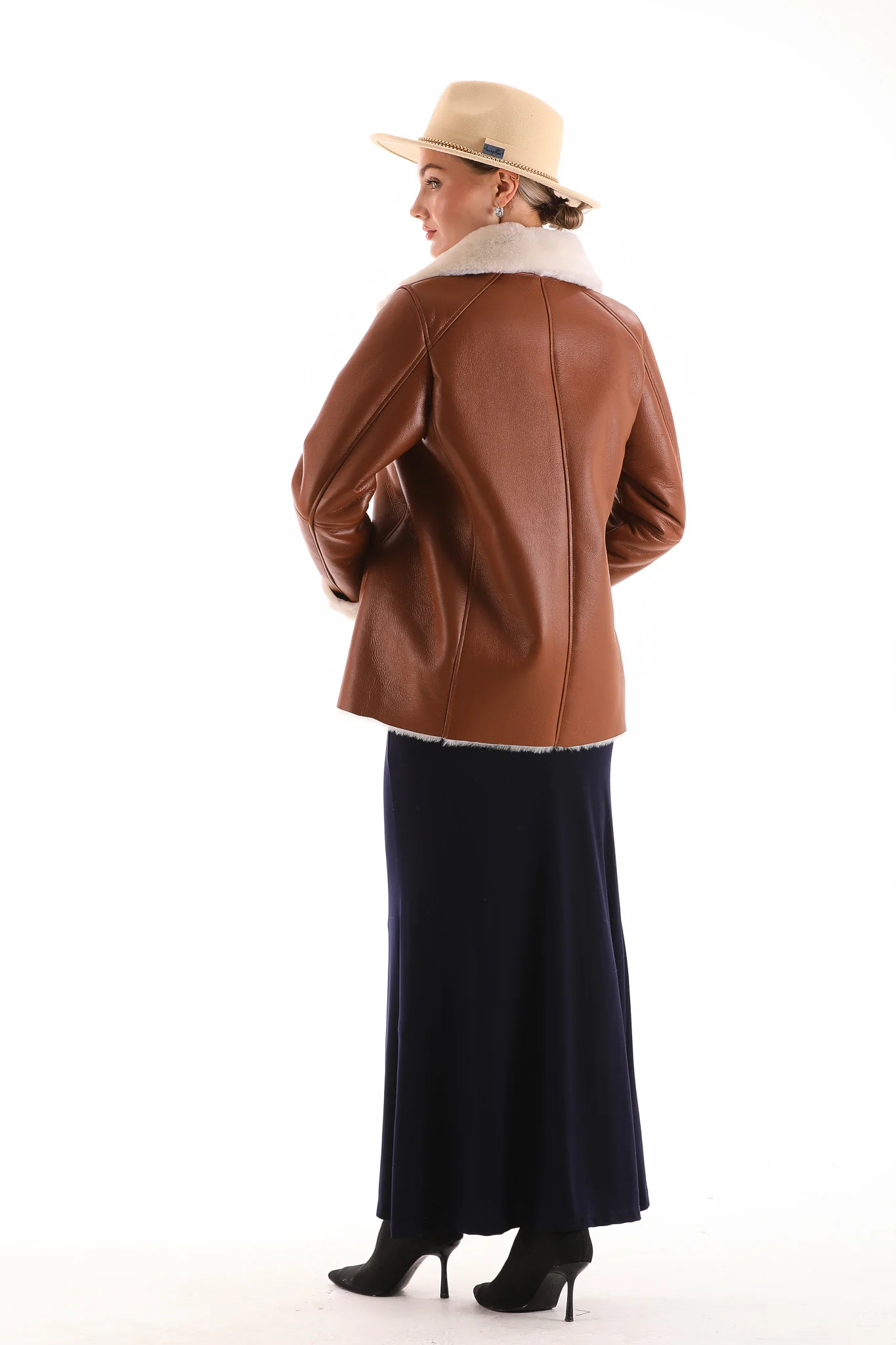 The Prague Tan Leather Women Jacket - Image 4