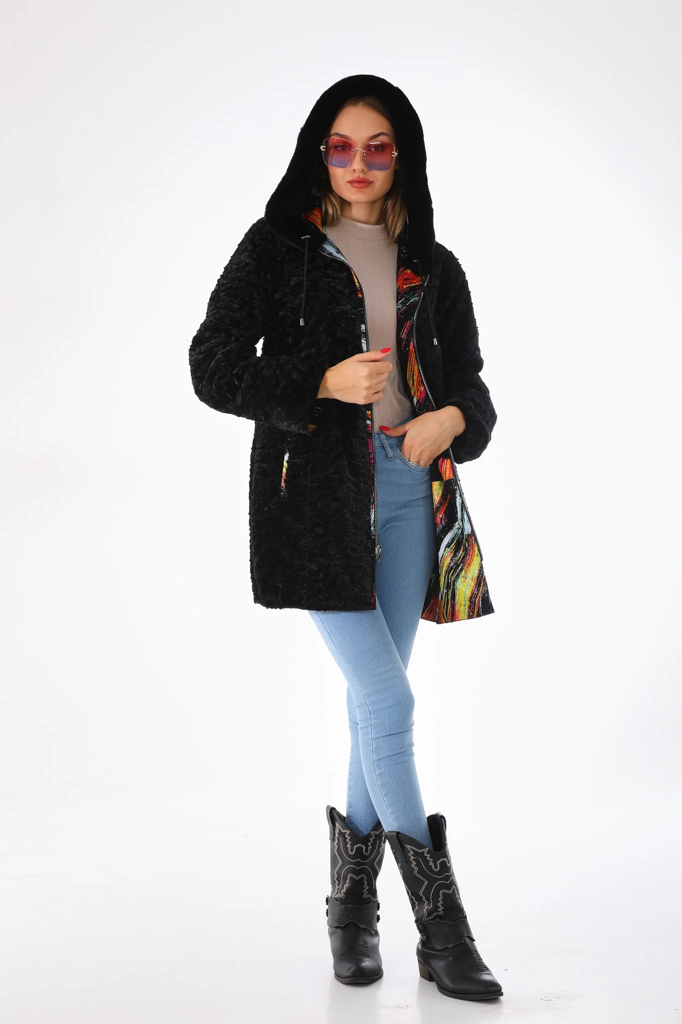 The Prisma Multicolor Leather Women Jacket - Image 11
