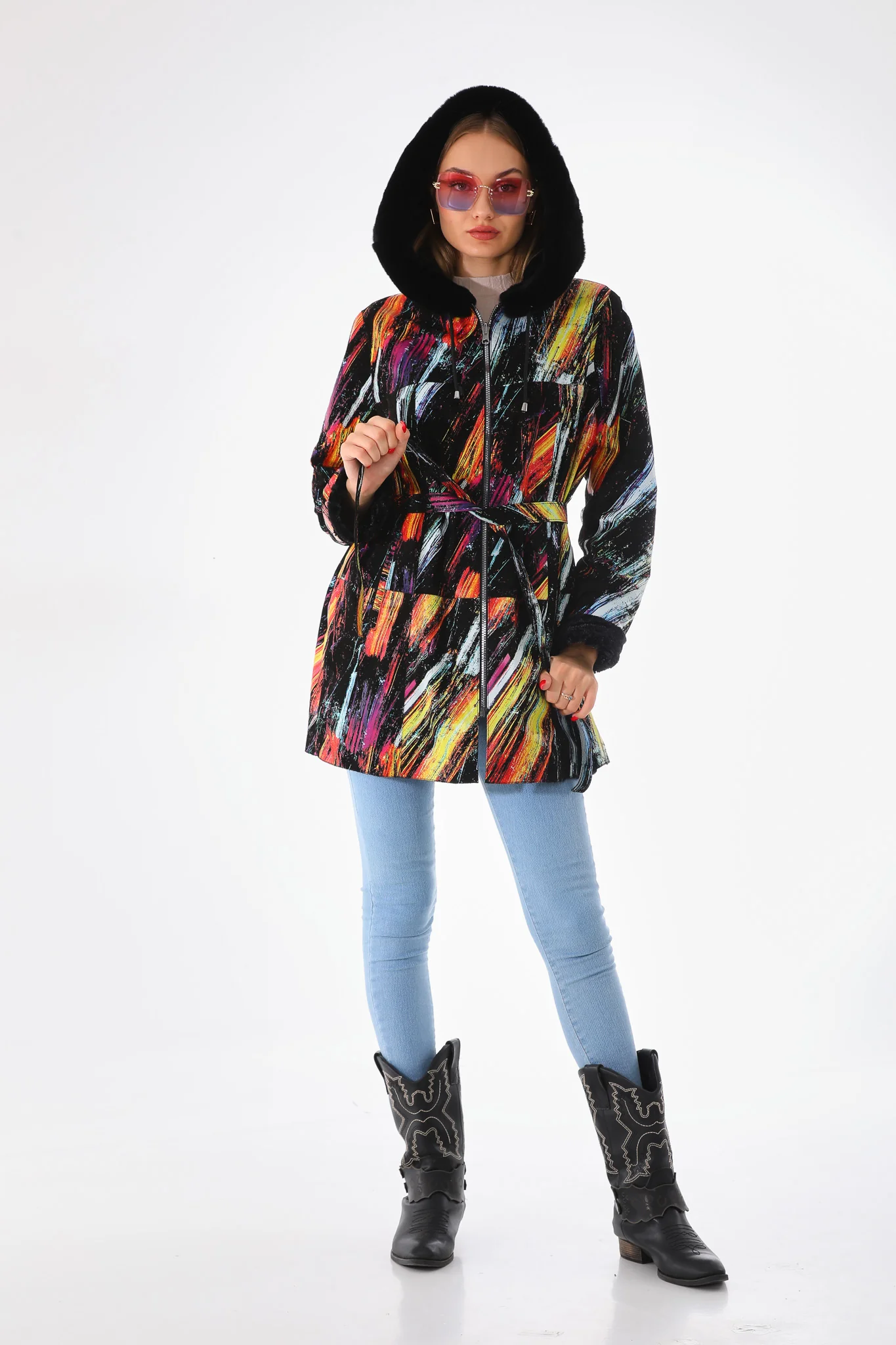 The Prisma Multicolor Leather Women Jacket - Image 19