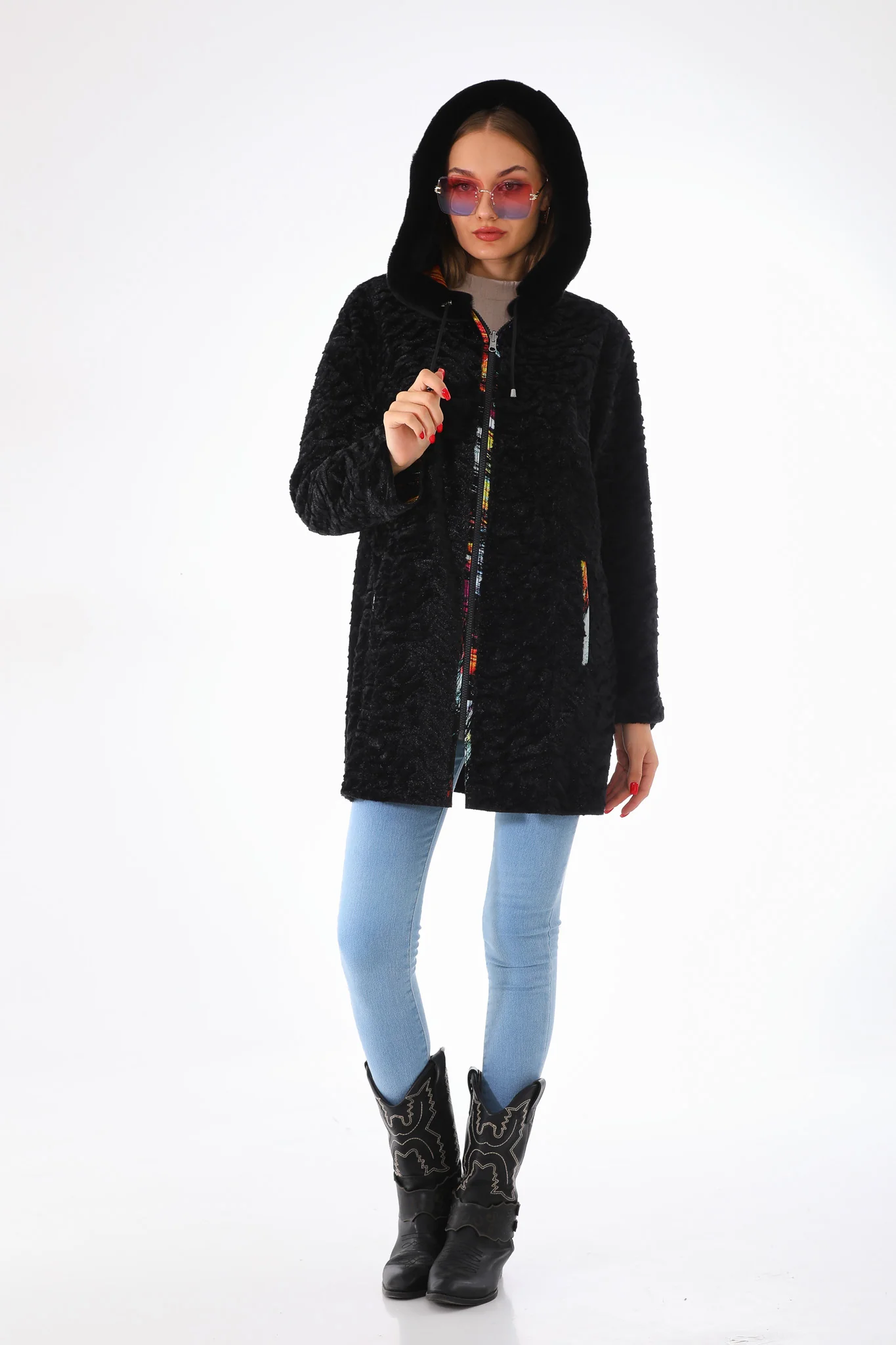 The Prisma Multicolor Leather Women Jacket - Image 6