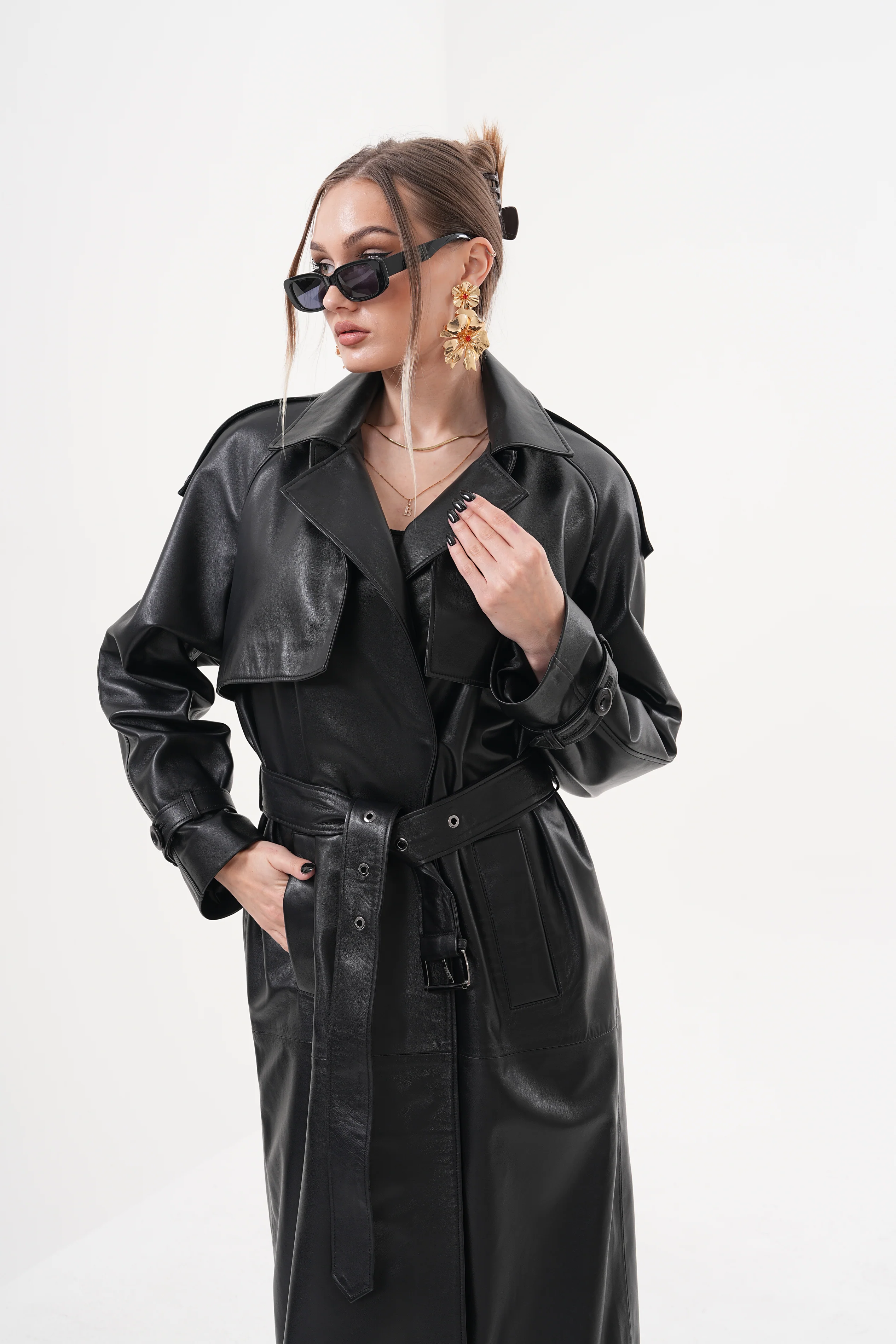 The Raven Black Leather Women Jacket - Image 14