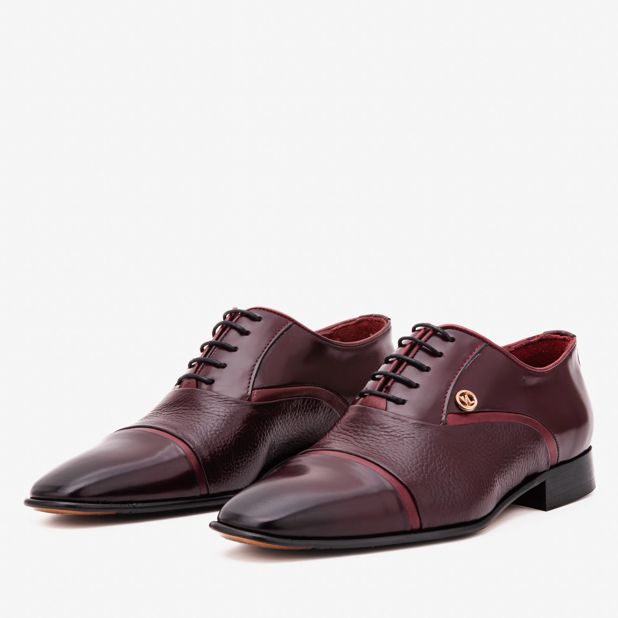 The Rockwell Handmade Burgundy Leather Cap Toe Oxford Men Shoe - Image 2