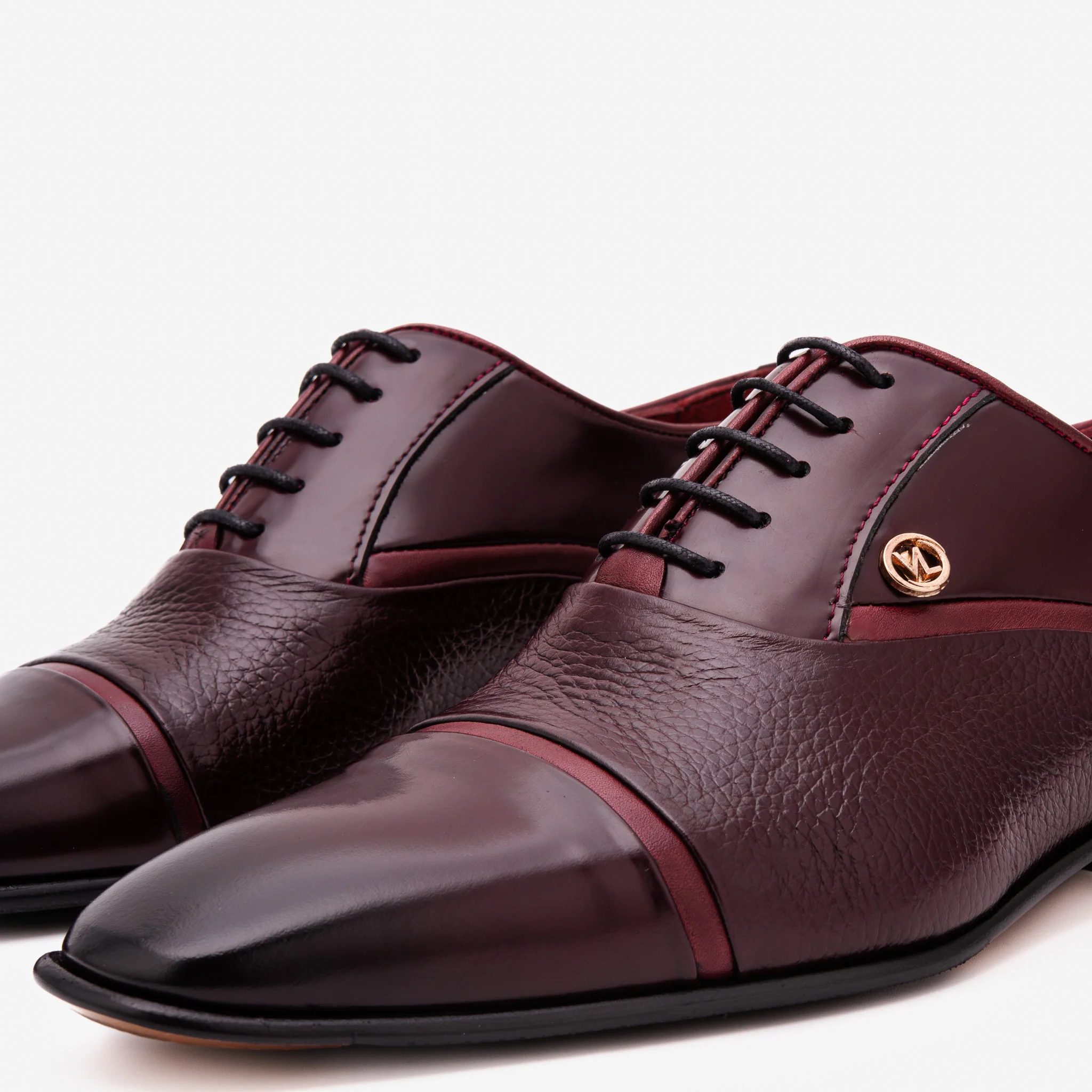 The Rockwell Handmade Burgundy Leather Cap Toe Oxford Men Shoe - Image 8