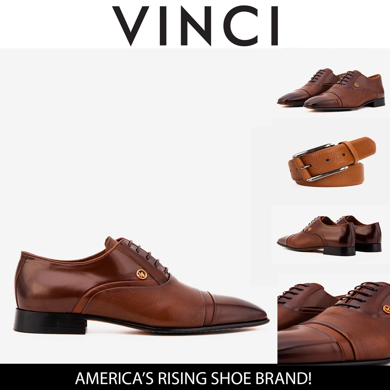 The Rockwell Handmade Tan Leather Cap Toe Oxford Men Shoe - Image 8