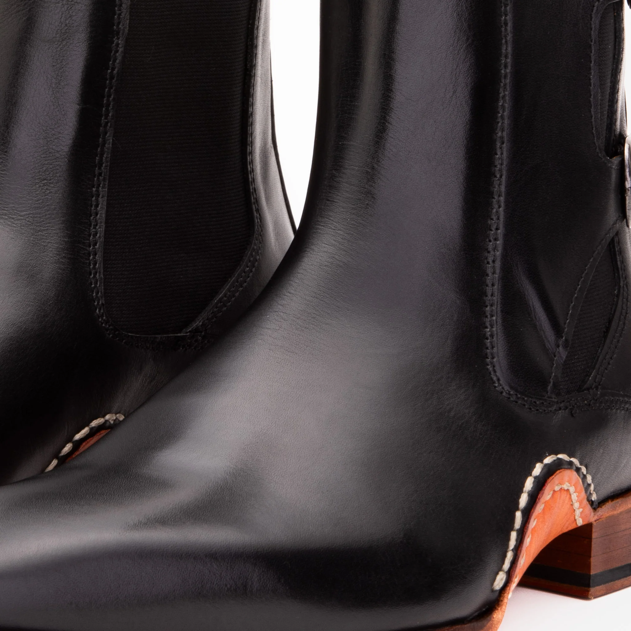 The Royal Hand Craft Black Leather Double-Buckle Chelsea Men Boot - Image 3