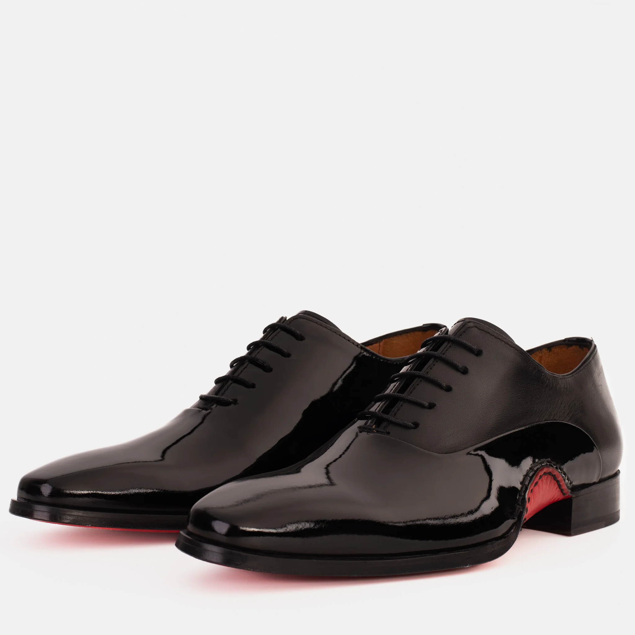The Royal Hand Craft Black Patent Leather Plain Toe Oxford Men Shoe - Image 2