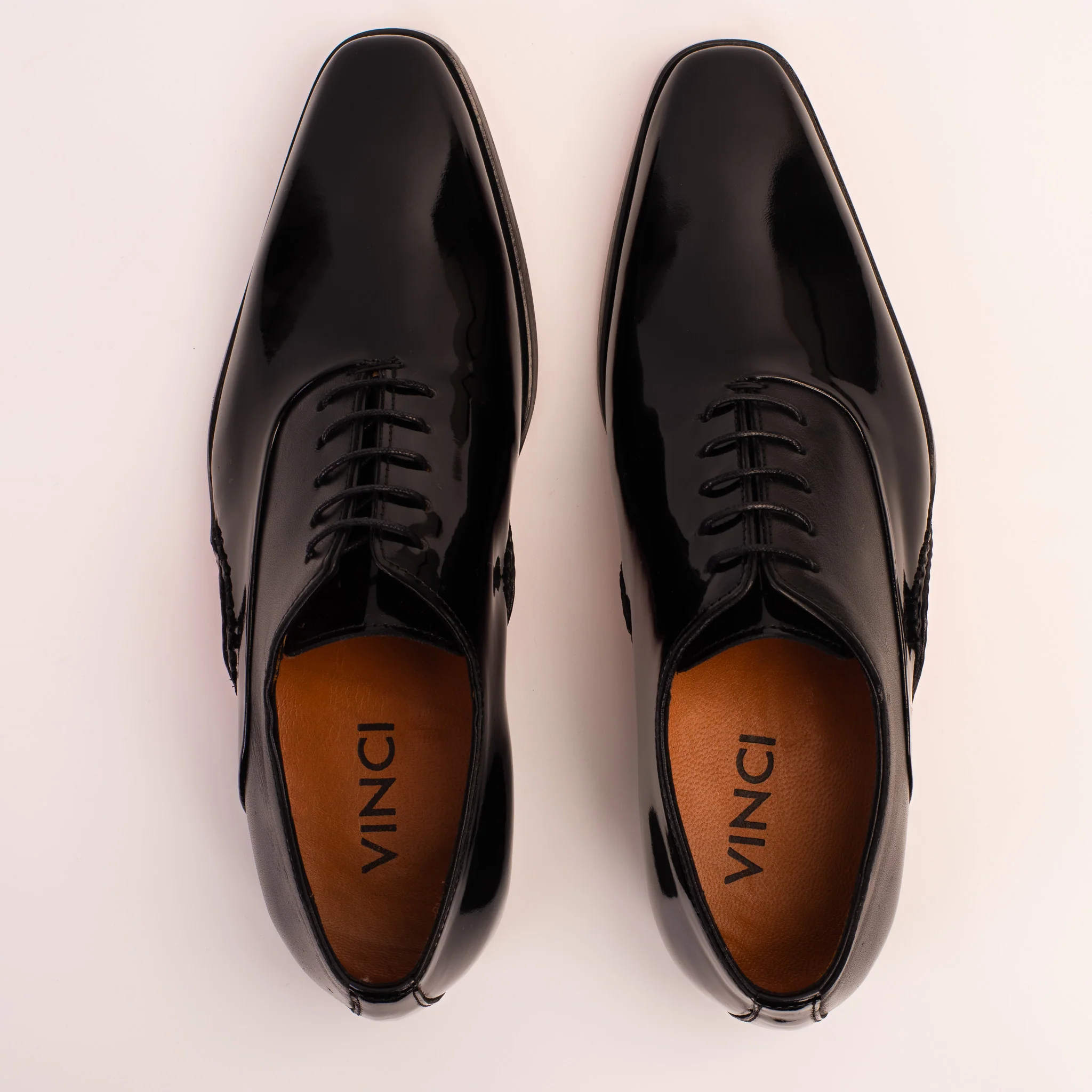 The Royal Hand Craft Black Patent Leather Plain Toe Oxford Men Shoe - Image 5