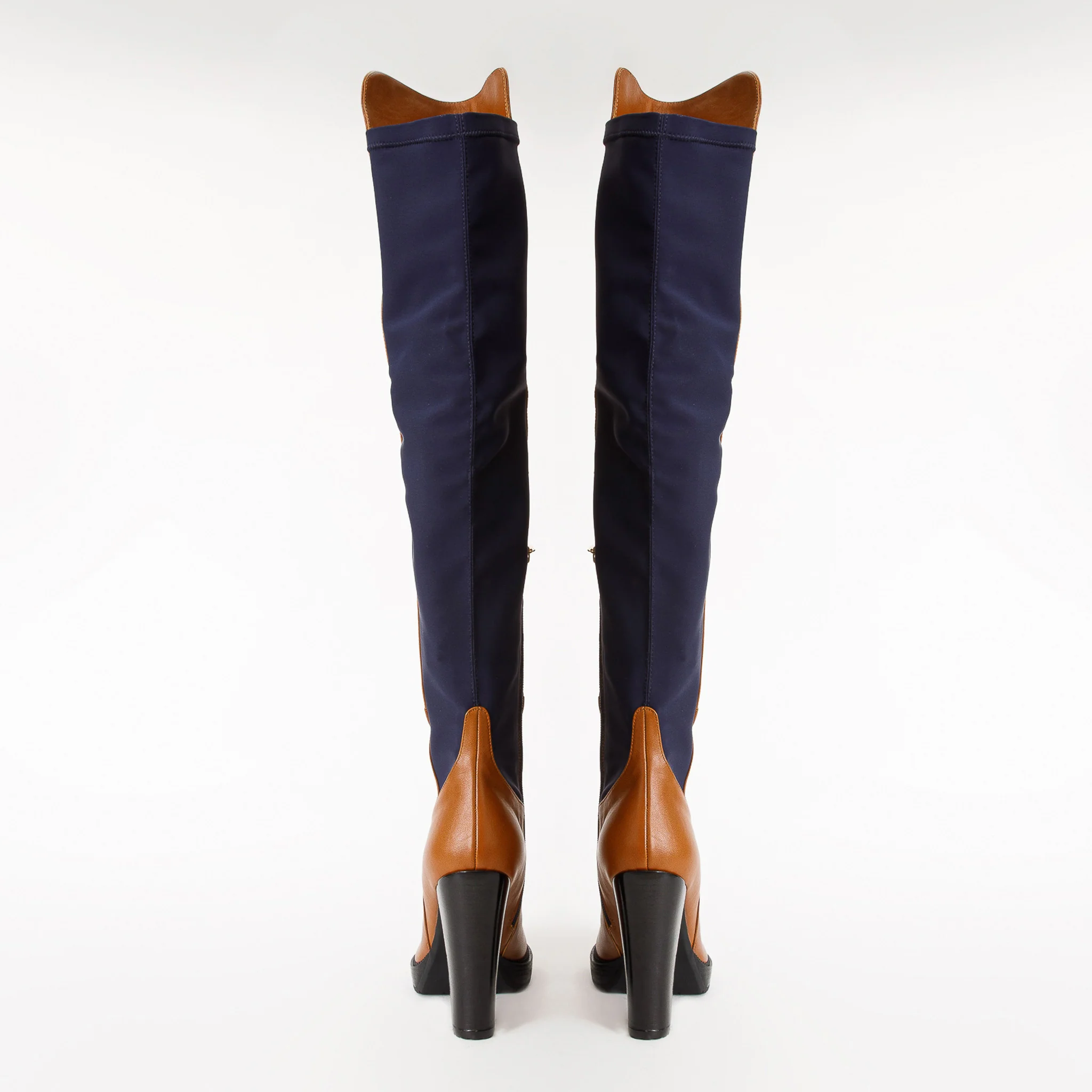 The Sao Paulo Tan Leather Knee High Platform Heel Women Boot - Image 4