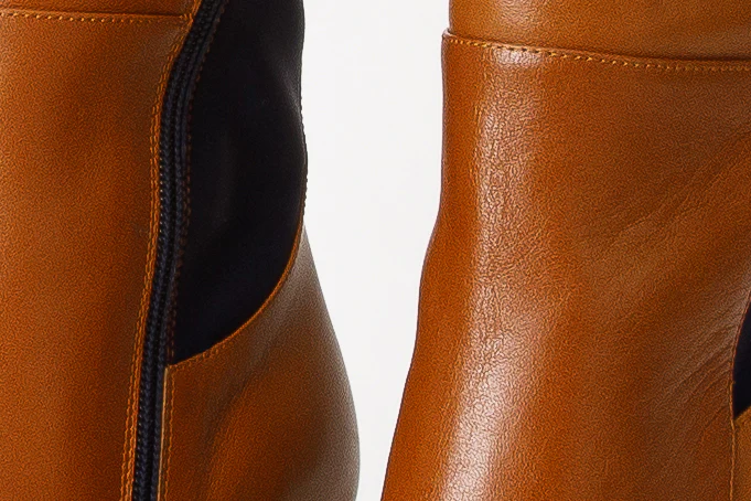 The Sao Paulo Tan Leather Knee High Platform Heel Women Boot - Image 5