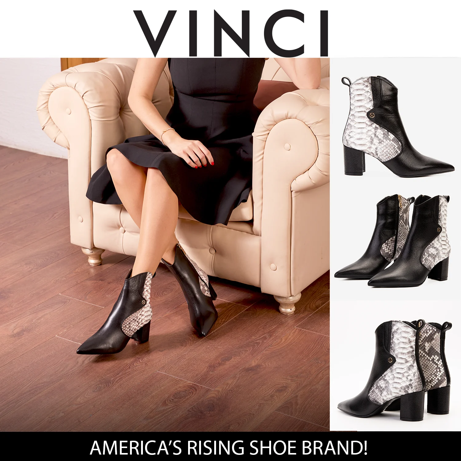 The Saturn Natural Pythn Leather Block Heel Women Boot - Image 15