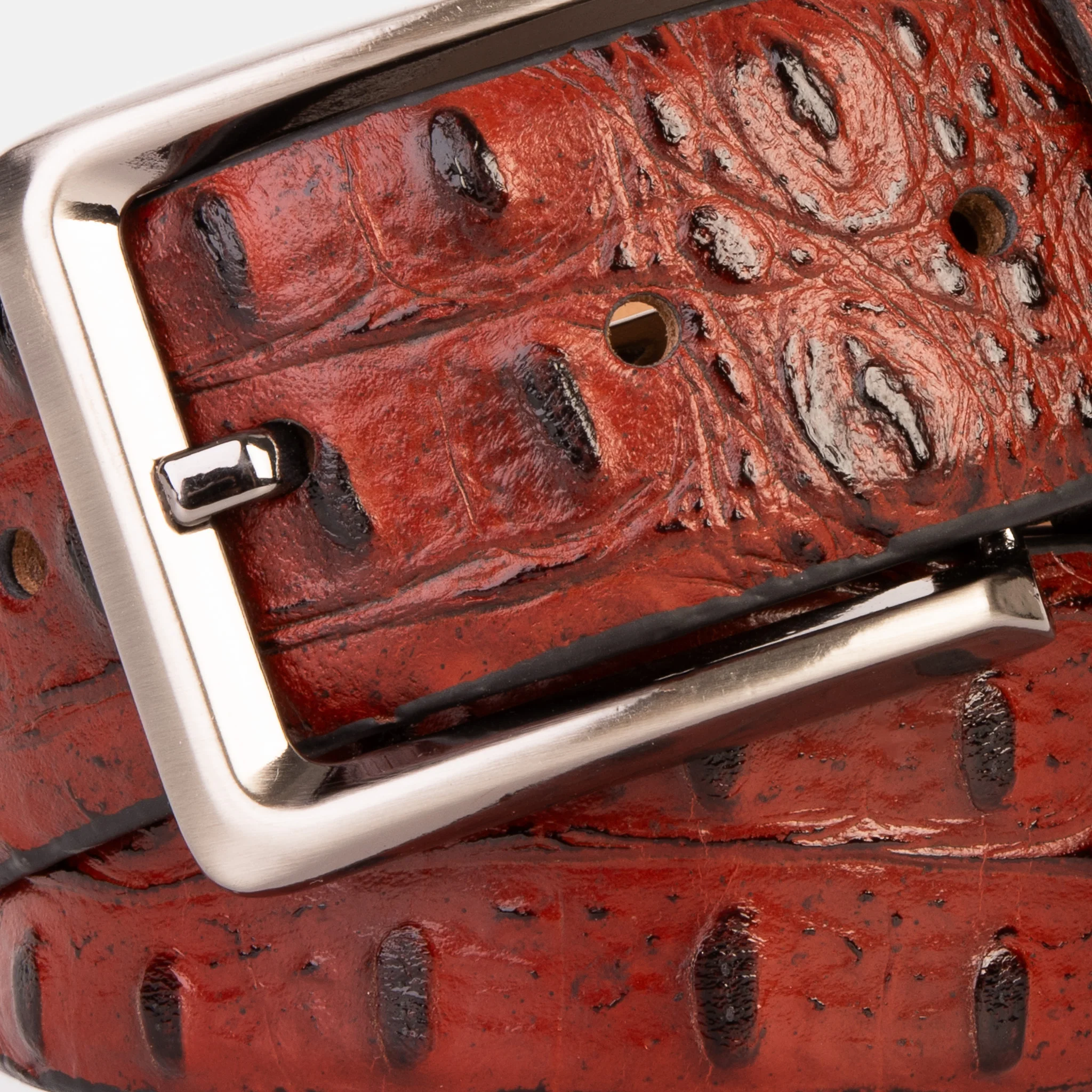 The Savamala Burgundy Leather Belt - Image 3