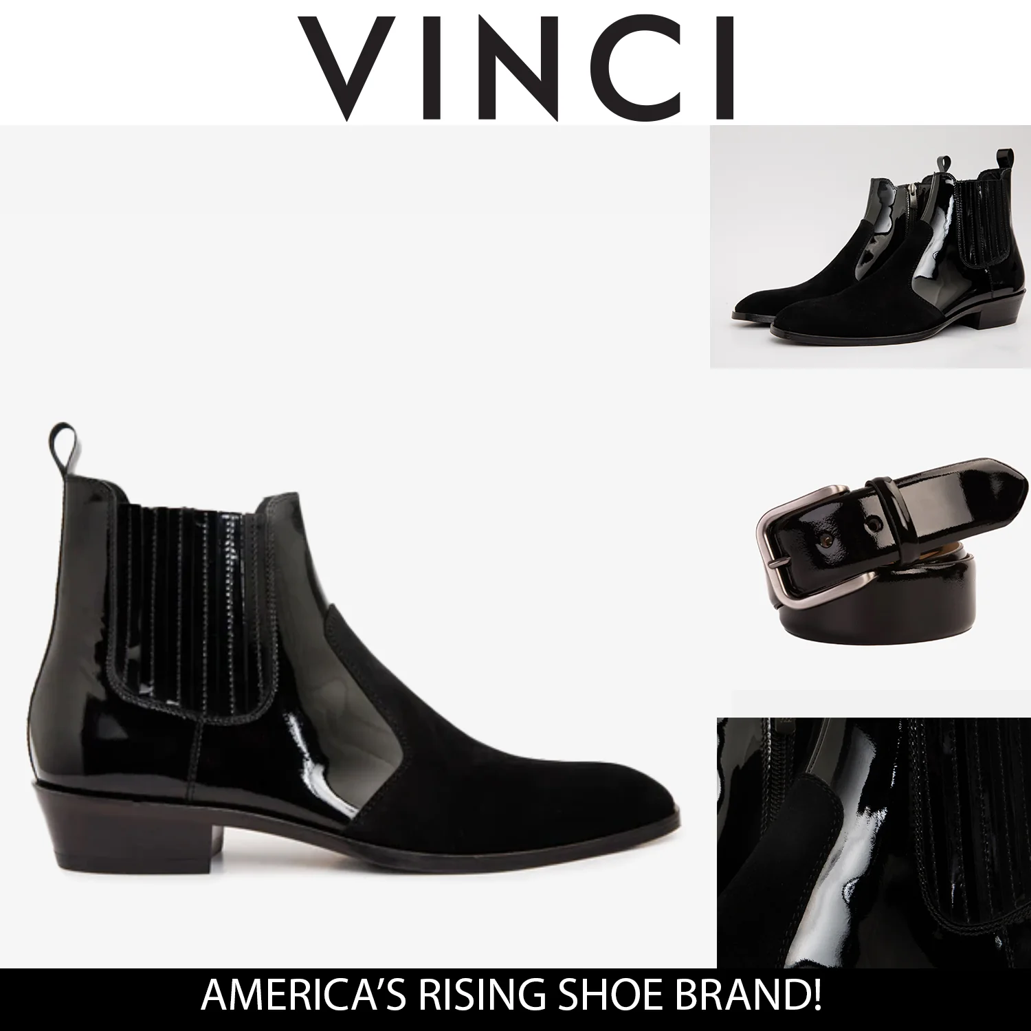 The Sorhag Black Suede Leather Dress Men Boot - Image 5