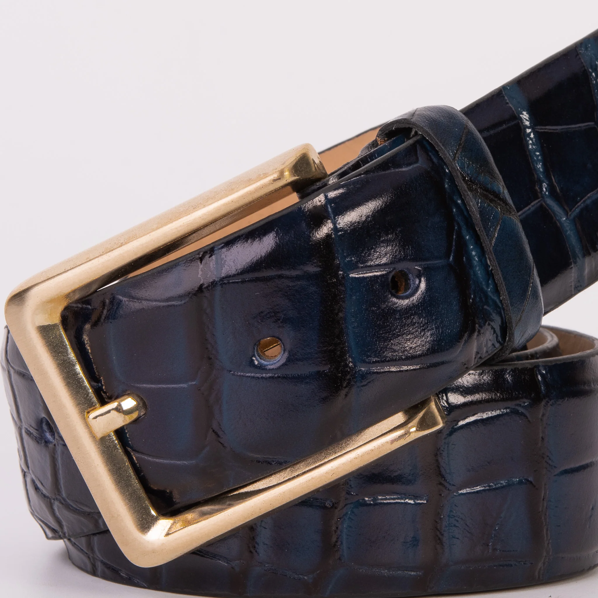 The Strat Navy Blue Leather Belt - Image 3