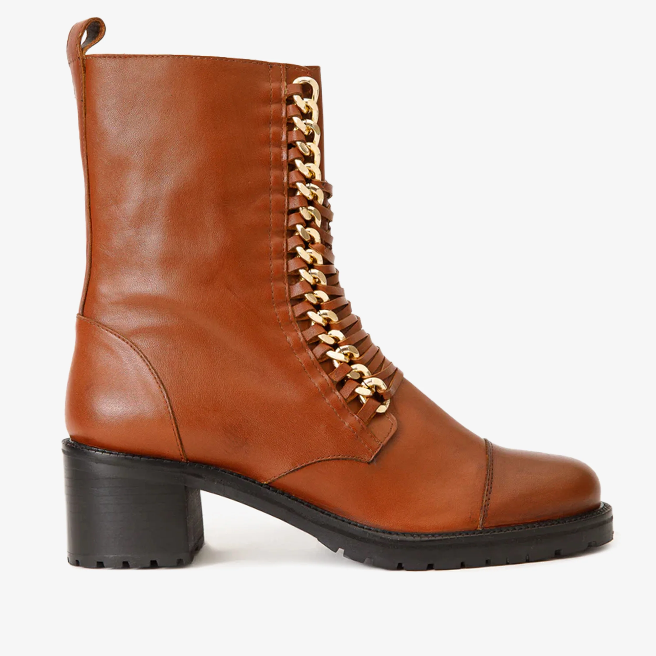 The Tuna Tan Leather Mid Calf Women Boot - Image 2