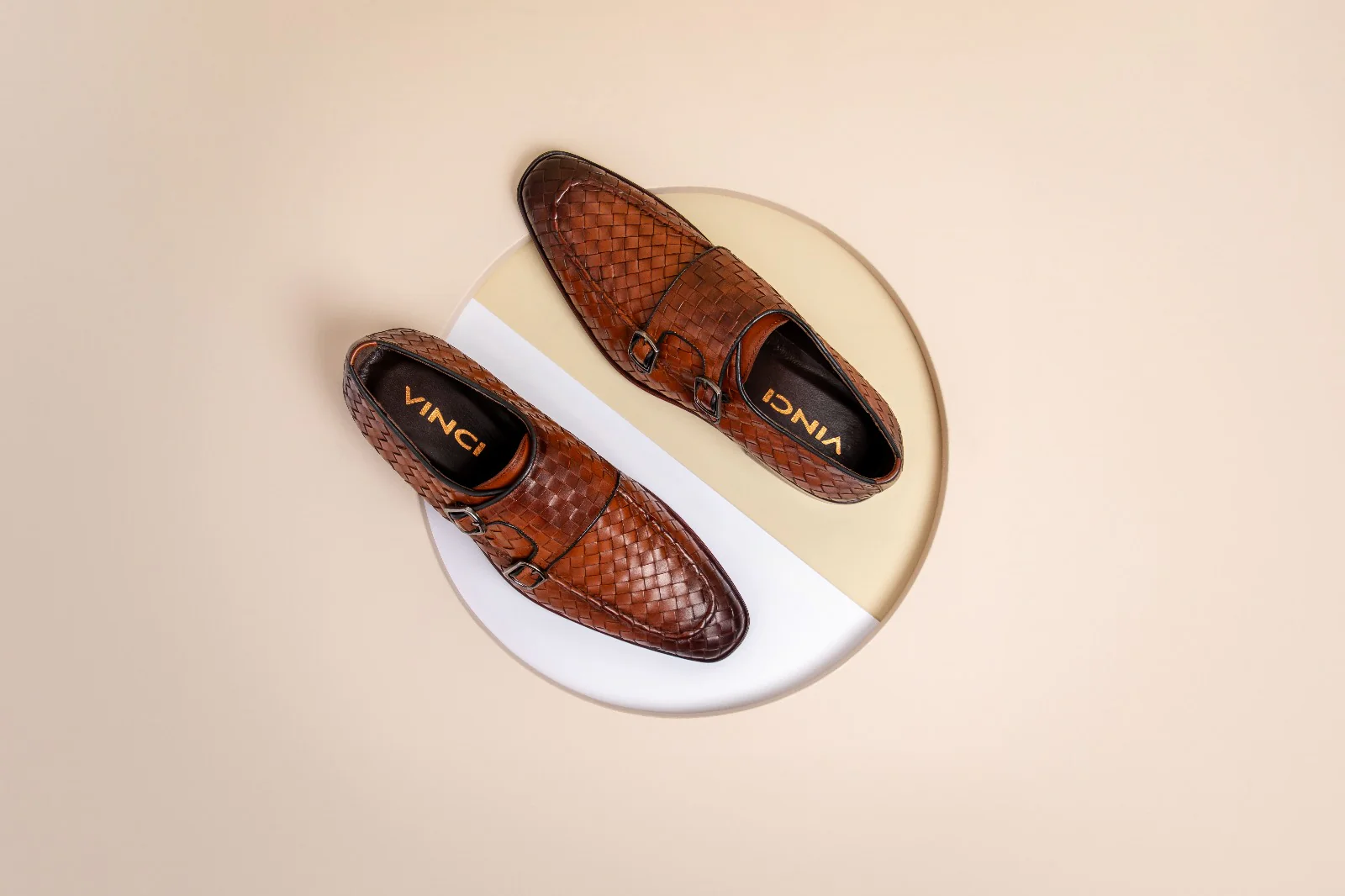 The Turan Brown Woven Double Monk Strap Dress Men Shoe - Image 13