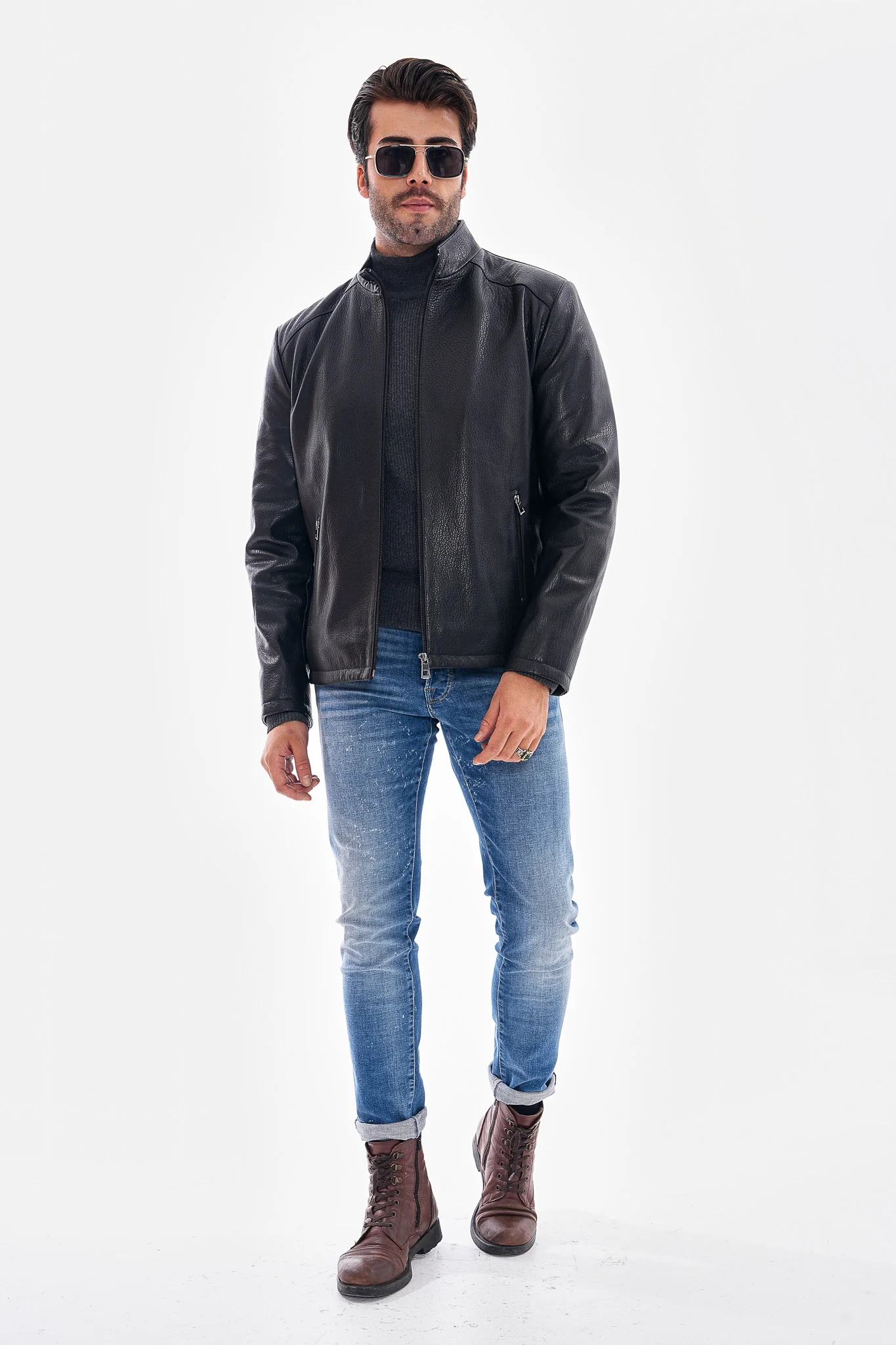 The Varden Black Leather Men Jacket - Image 9