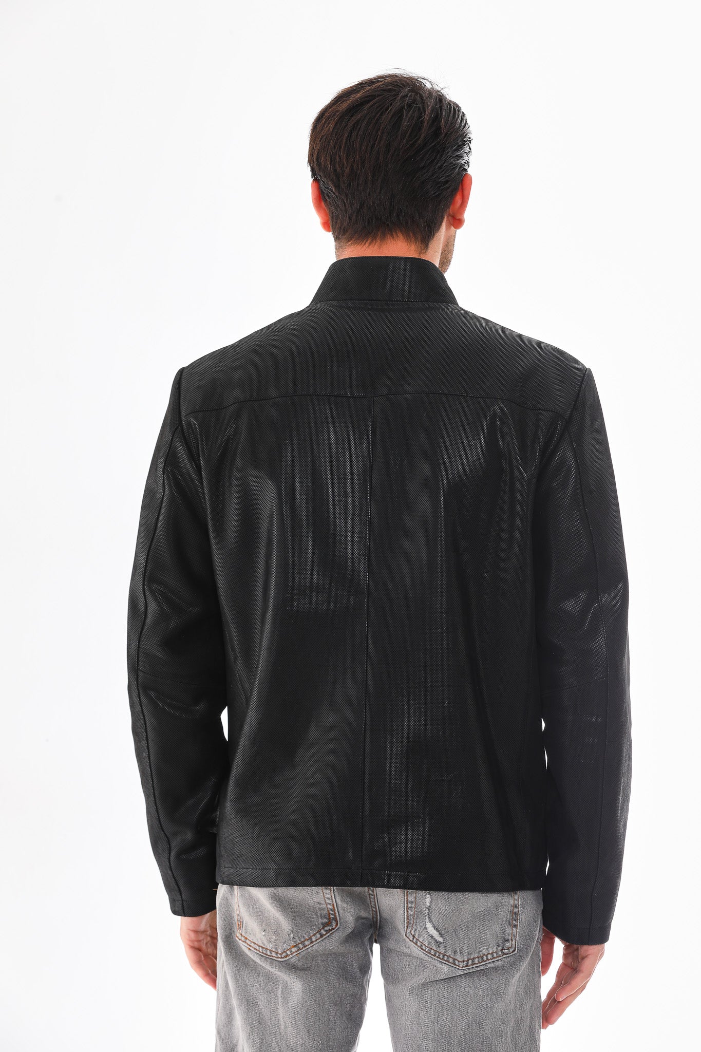 The Varden Black Leather Men Jacket - Image 3