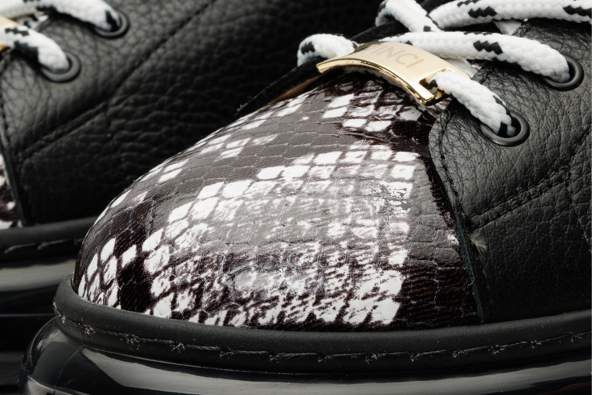 The Venezia Black Leather Women Sneaker - Image 3