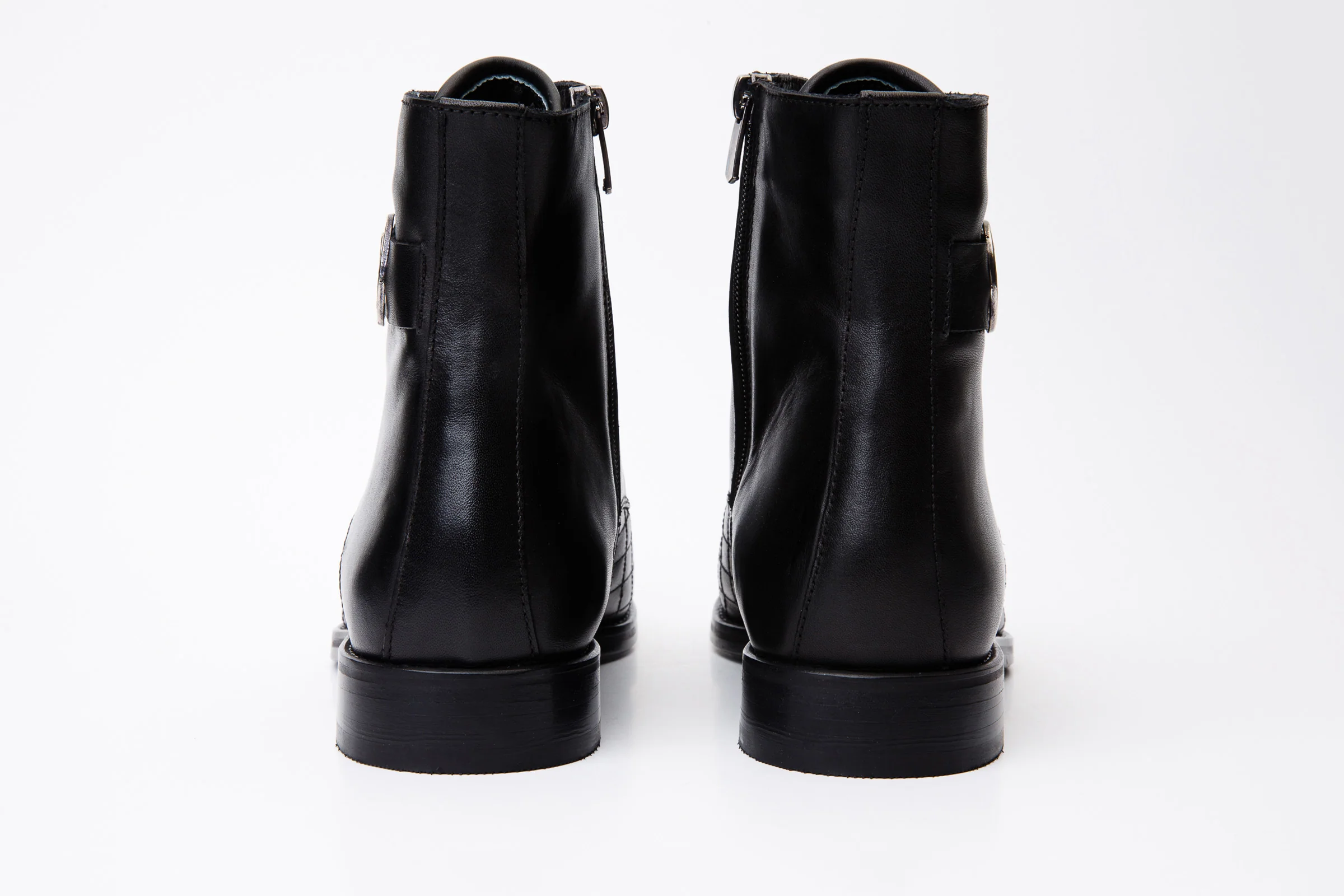The Zeus Black Leather Lace-Up Men Boot with a Zipper - Image 4