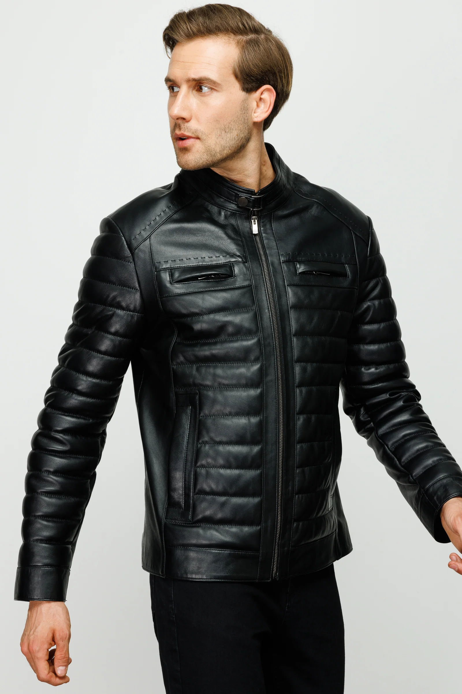 The Wilkerson Black Leather Men Jacket - Image 4